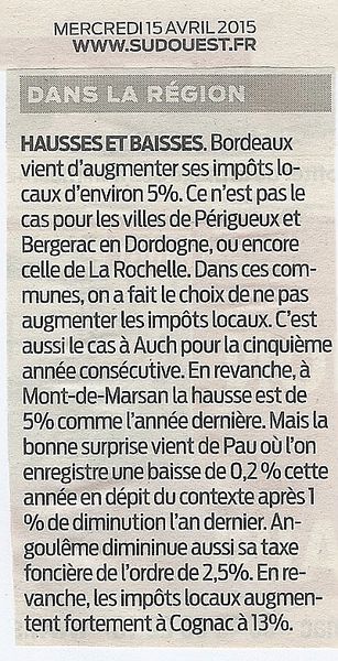 Impôts locaux : Cognac + 13%, la facture explose !