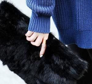 Wholesale - Fashion 2014 crocodile pattern rabbit fur day clutch women's all-match fashion handbag small bag evening bags