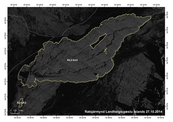 Ausdehnung des Lavafeldes am 27. Oktober Quelle Vedur.is