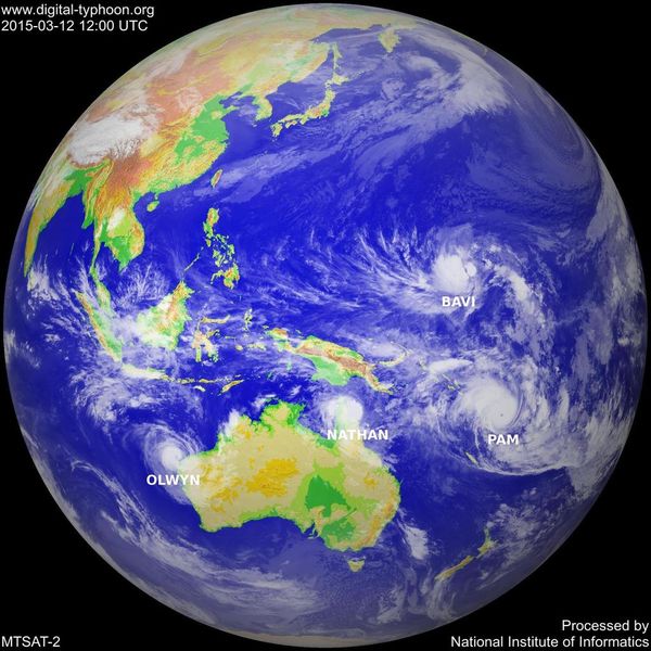 Wetterlage über Ozeanien und Australien am 14. März Quelle:Metoffice