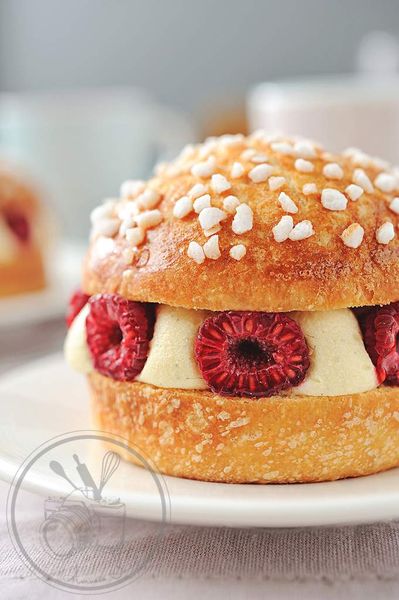 Tropézienne à la vanille et framboises