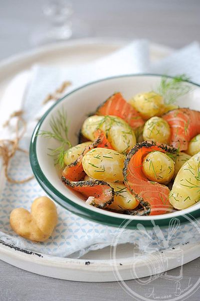 Salade de Ratte du Touquet et saumon gravlax