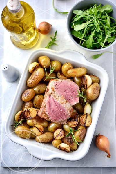 Filet mignon de veau et ses pommes de terre grenailles
