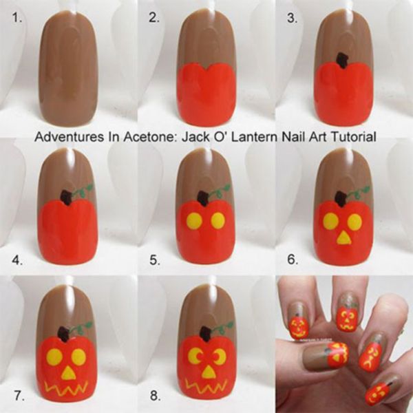 Tutoriel, nail art citrouille,nail art halloween, nail art facile
