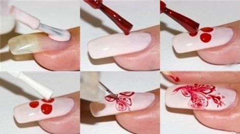 tutoriel facile, nail art pas à pas avec cure dent, épingle..