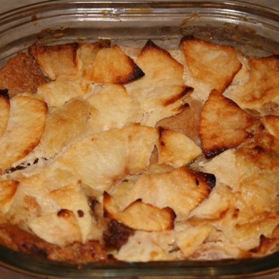 Pudding de pain aux pommes