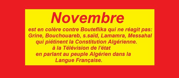 Novembre est en colère contre BOUTEFLIKA, le Président Algérien.point, barre.