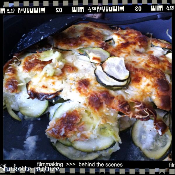 Gratin courgettes ravioles