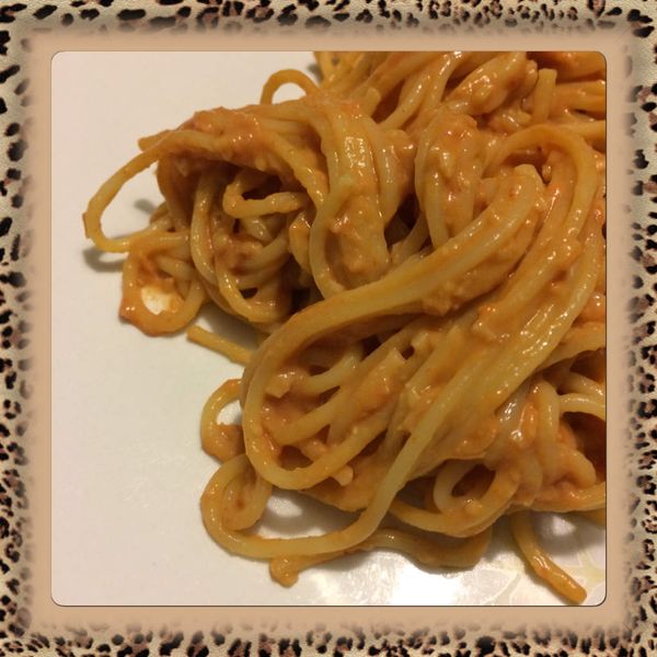 Pâtes aux crevettes sauce rose