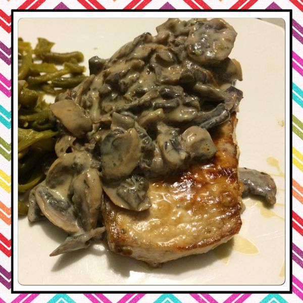 Côte de porc carré frais champignons