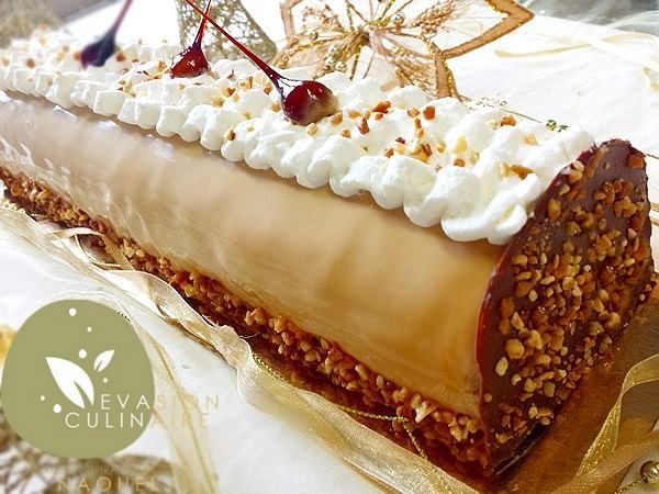 Bûche vanille et caramel beurre salé