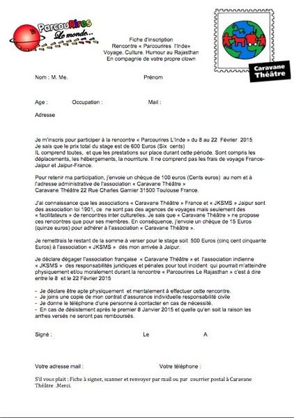 Inscription à la rencontre