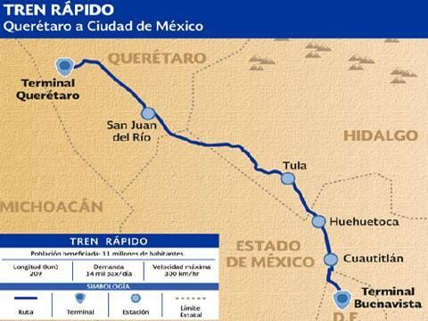 Ruta del Tren de pasajeros México-Querétaro