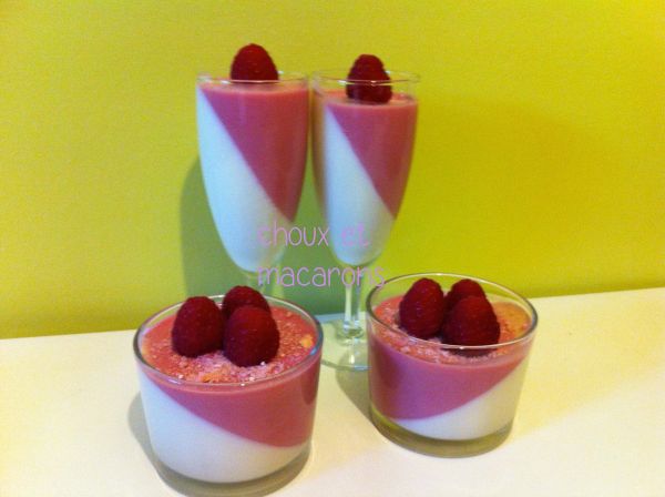 Panna cotta chocolat blanc et framboise