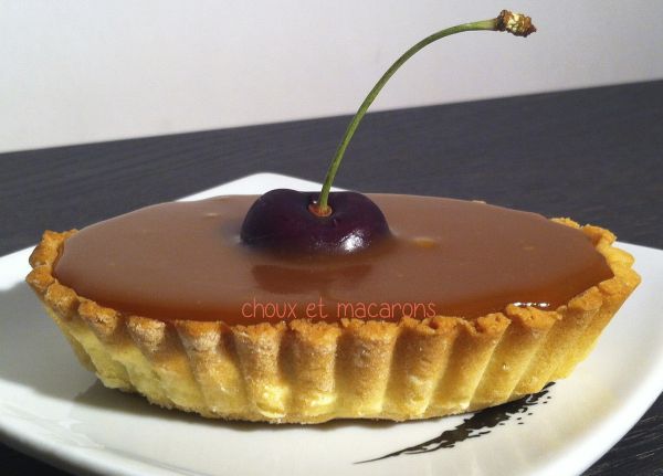 Tartelette chocolat - caramel - cerise