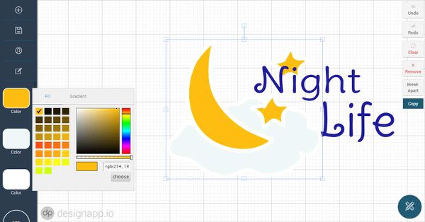 The interface of DesignApp