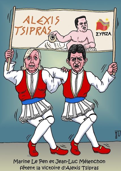 Alexis Tsipras / Jean-Luc Mélanchon / Marine Le Pen