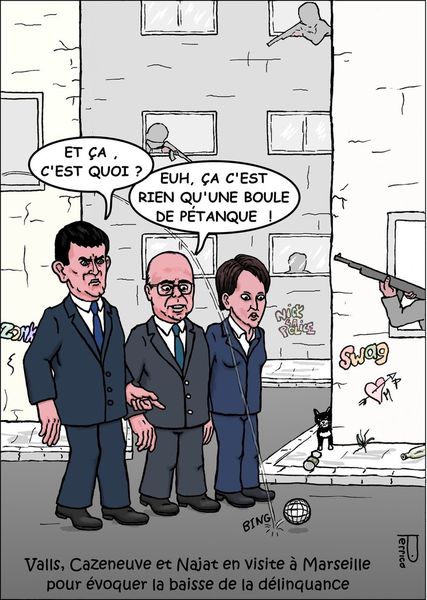 Najat Vallaud-Belkacem / Bernard Caseneuve / Manuel Valls / Marseille