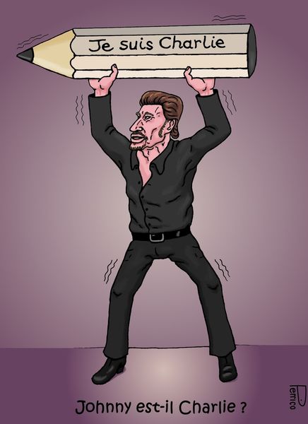 Johnny Hallyday / dessin politique
