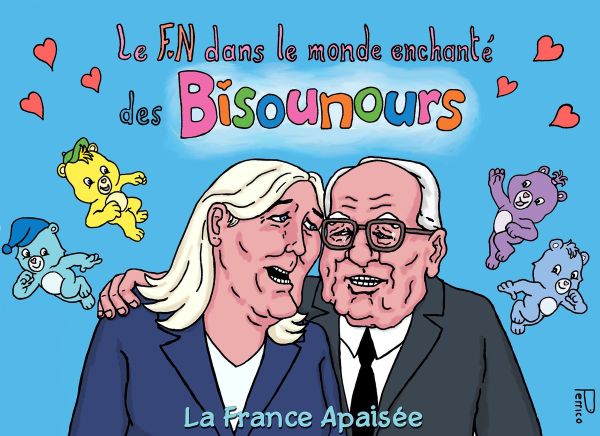 Marine Le Pen, Jean-Marie Le Pen, FN, caricature, dessin politique