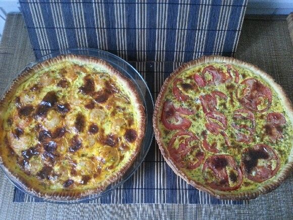 Tartes salées Gambas-Chorizo / Tomates-emmental