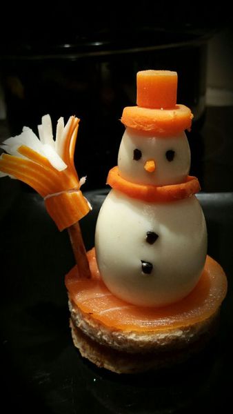 bonhomme de neige oeuf/saumon