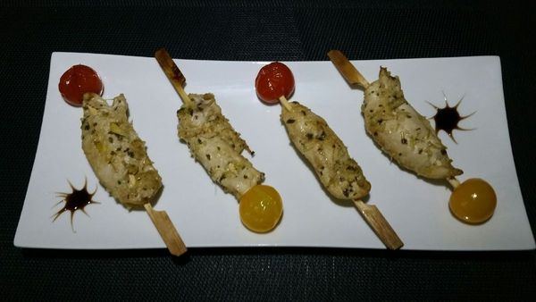 Brochettes de poulet en marinade de citronnelle et gingembre