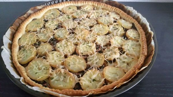 tarte champignons-pommes de terre-fromage