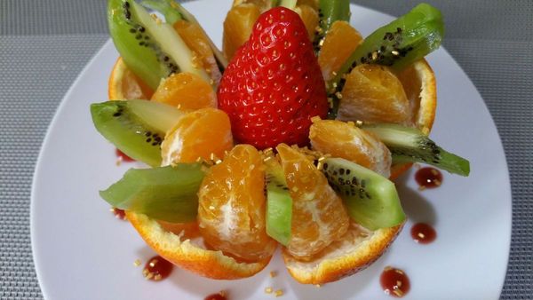 fleur de mandarine-kiwi coeur de fraise