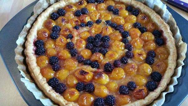 tarte mirabelles-mûres
