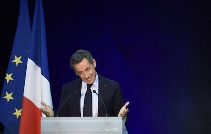 L'ancien président de la République Nicolas Sarkozy lors d'un meeting à Boulogne-Billancourt, le 25 novembre 2014 © AFP - Martin Bureau