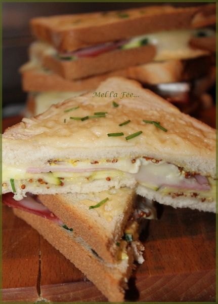 Croque Jambon,courgette,chèvre,raclette