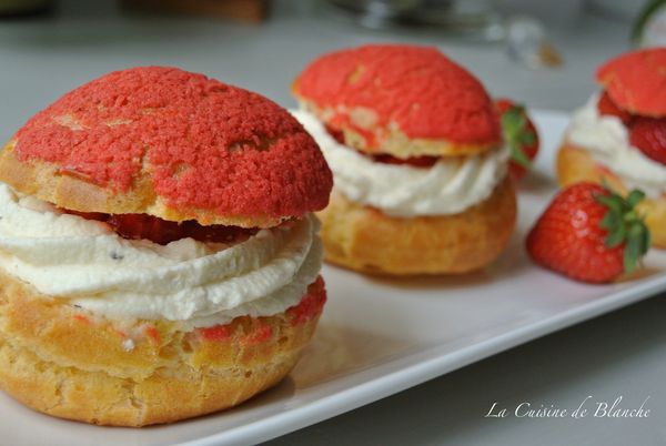 Choux fraises chantilly
