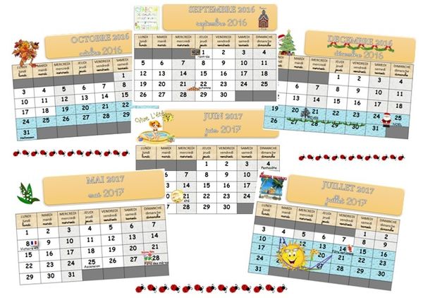 calendrier 2016.2017 pour mes GS/CP