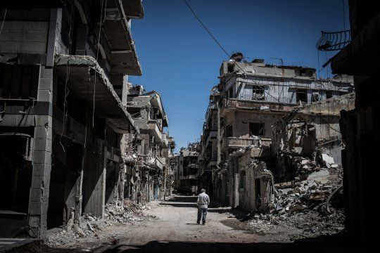Dans la ville de Homs, tenu par les rebelles syriens, en juin 2014. Depuis, la cité a aussi subi des bombardements de l’aviation russe / CC Pan Chaoyue