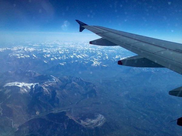 Survol des Alpes avant la descente vers Ajaccio.