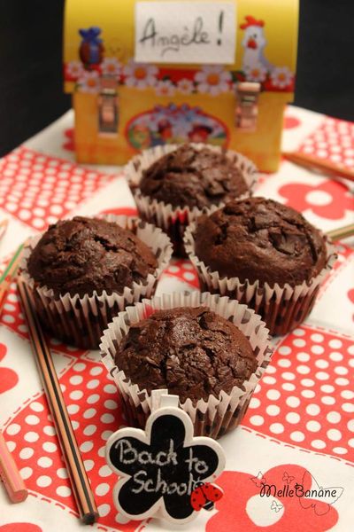 Muffin au yaourt cacahuète et chocolat