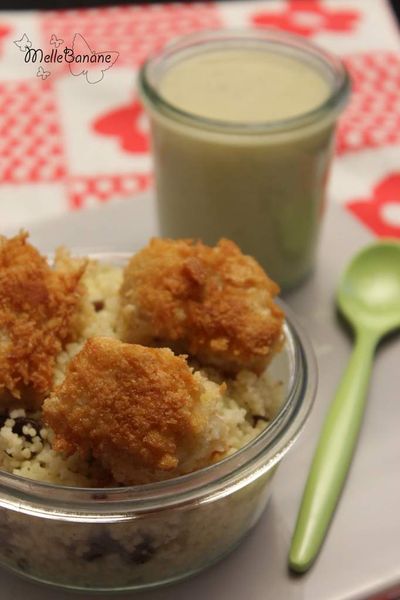 Poisson pané courgette et semoule pour enfants sages