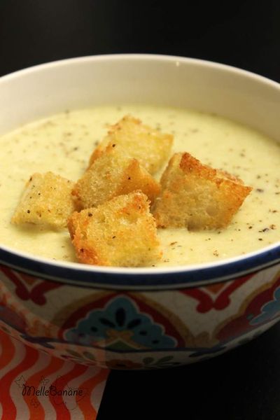 Crème de poireau et croûton parmesan