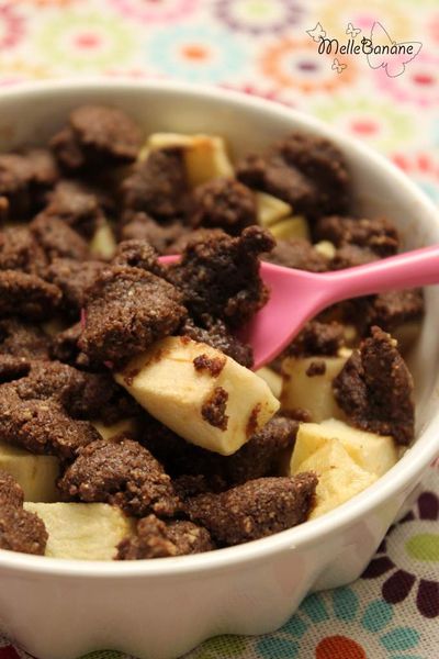 Crumble de pommes au cacao