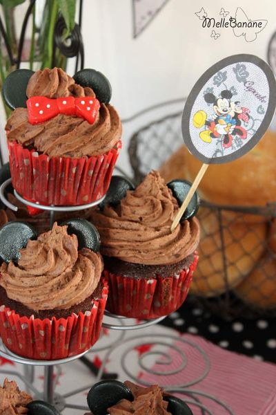 Cupcake Mickey et Minnie au chocolat