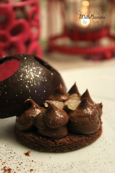 Tartelette de crémeux au chocolat et gelée Ti'punch