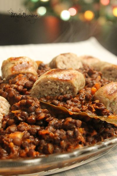 Saucisses aux lentilles épicées