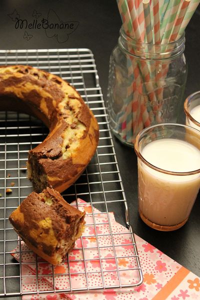 Gâteau au yaourt marbré citron chocolat