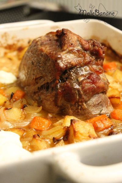 Rôti de porc au four et ses légumes