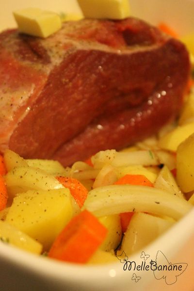 Rôti de porc au four et ses légumes