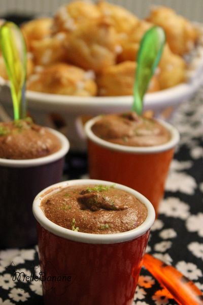 Mousse chocolat citron vert et chouquettes