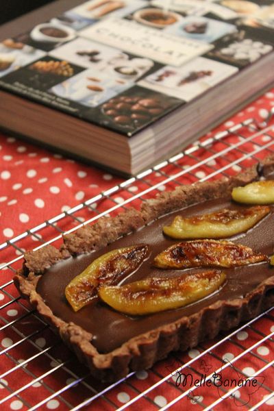 Tarte au chocolat et pomme caramélisée