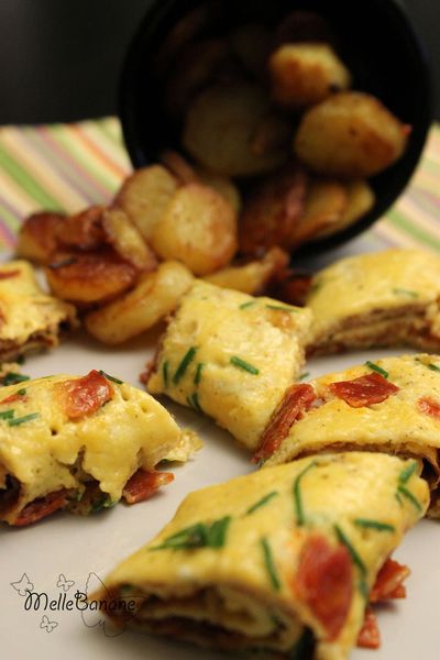 Omelette roulée au chorizo