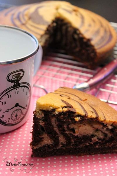 Gâteau marbré à l'huile de coco et chocolat